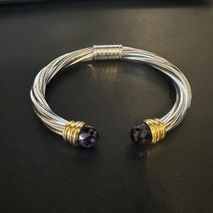 Stainless Steel and Amethyst Bracelet